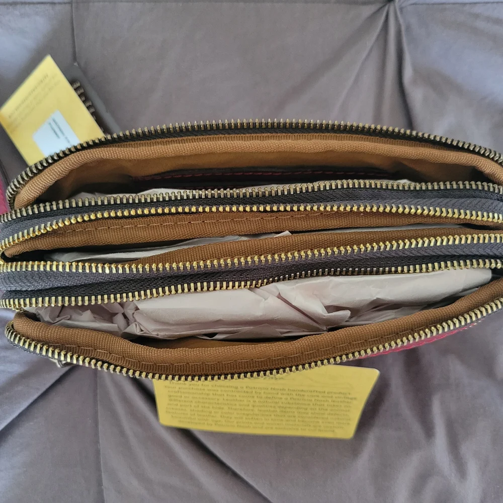 Patricia Nash Red Leather Wristlet Clutch - Picture 6 of 9